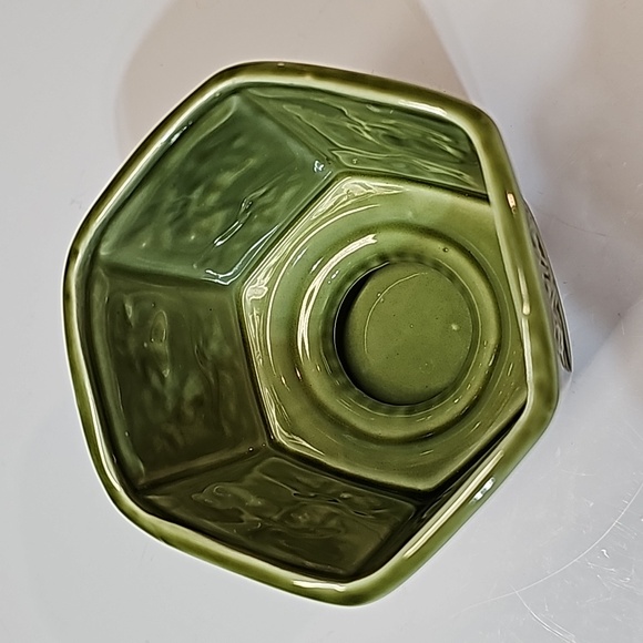 Vintage Ceramic Japan Grapes Leaves Grapevine Indoor Hexagon Pedestal Planter - Picture 3 of 10